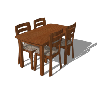 现代餐桌椅su模型