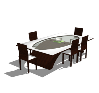 现代餐桌椅su模型