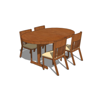 现代餐桌椅su模型