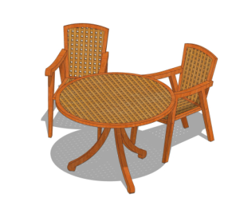 现代休闲桌椅su模型