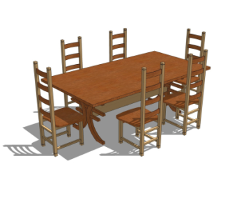 现代餐桌椅su模型