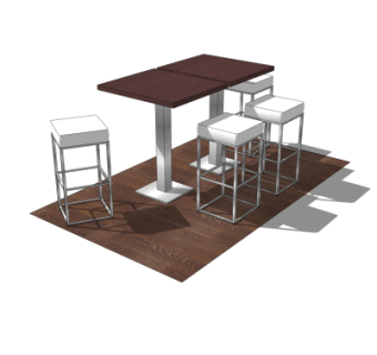 现代餐桌椅su模型