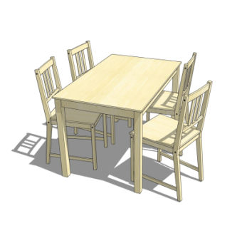 现代餐桌椅su模型