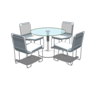 现代休闲桌椅su模型