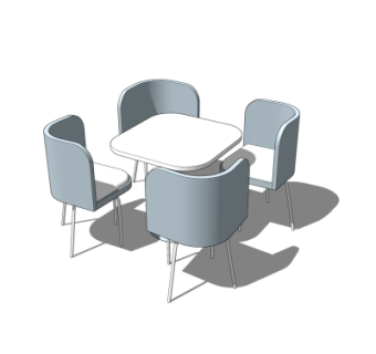 现代休闲桌椅su模型