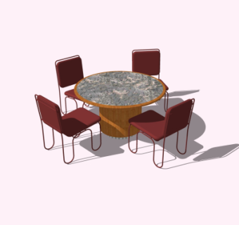 现代休闲桌椅su模型