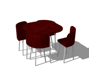 现代休闲桌椅su模型