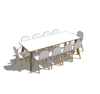 现代餐桌椅su模型