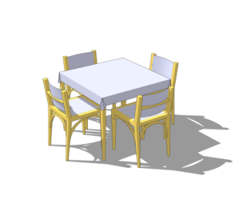 现代餐桌椅su模型