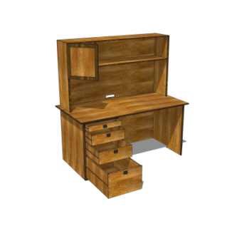 现代书桌su模型