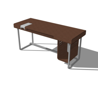 现代书桌电脑桌su模型