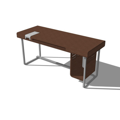 现代书桌电脑桌su模型