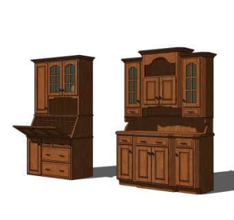 美式酒柜su模型