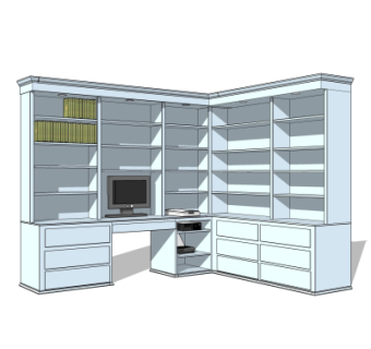 简欧书桌su模型