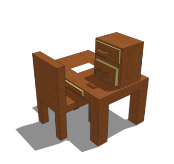 现代书桌su模型