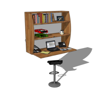 现代书桌su模型