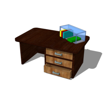 现代书桌su模型
