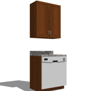 现代橱柜su模型