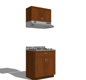 美式橱柜su模型