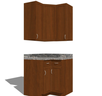 美式橱柜su模型