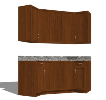 美式橱柜su模型