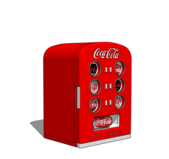 现代可乐自售机su模型