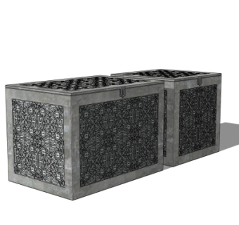 工业风金属箱子su模型