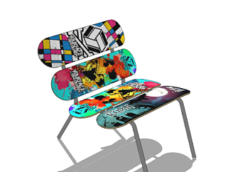 现代个性<em>滑板</em>单椅su模型
