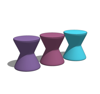 现代布艺凳子su模型