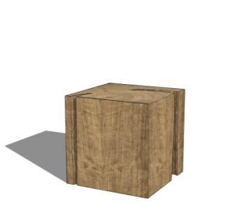 自然风木墩凳子su模型