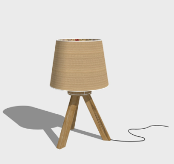 现代木质台灯su模型