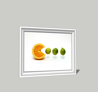 现代挂画装饰画su模型