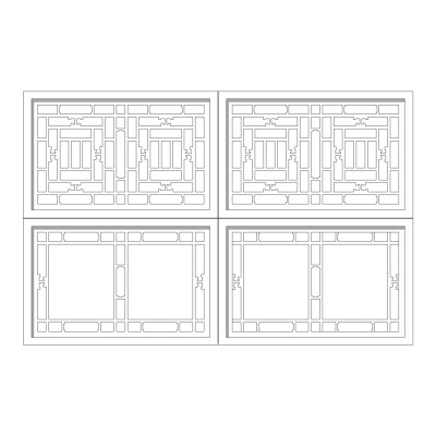 中式隔断su模型