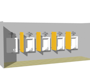 现代小便器su模型