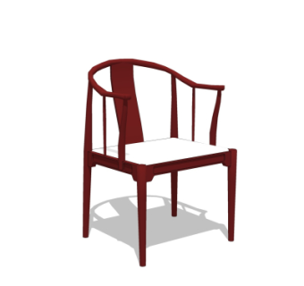 中式实木圈椅su模型