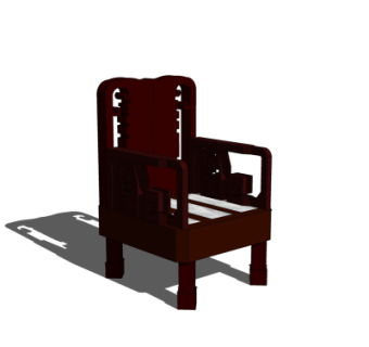 中式单椅su模型