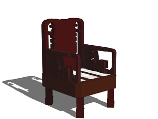 中式单椅su模型