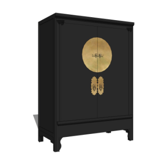 中式衣柜su模型