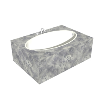 现代浴缸su模型