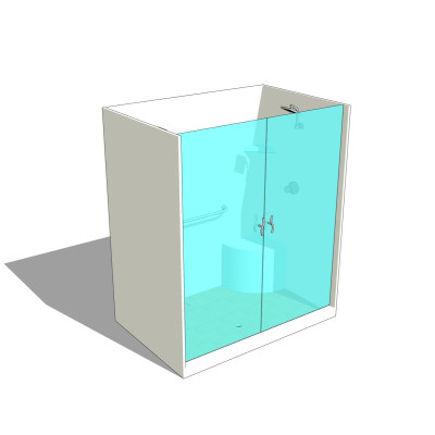 现代淋浴间su模型
