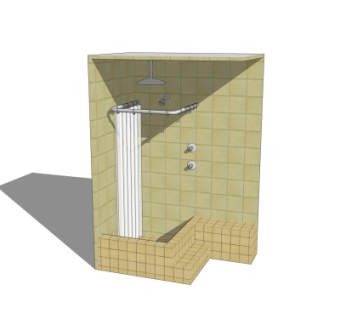 现代淋浴间su模型