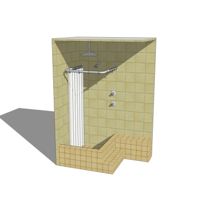 现代淋浴间su模型