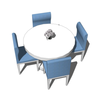 现代餐桌椅su模型