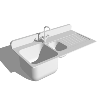 现代不锈钢水槽su模型