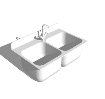 现代不锈钢水槽su模型