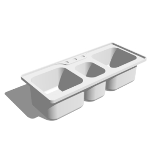 现代不锈钢水槽su模型