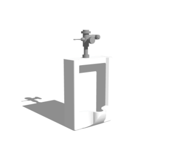 现代小便器su模型