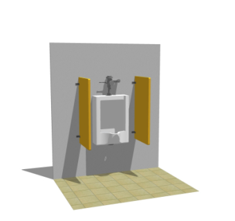 现代小便池su模型