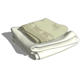 现代毛巾浴巾su模型