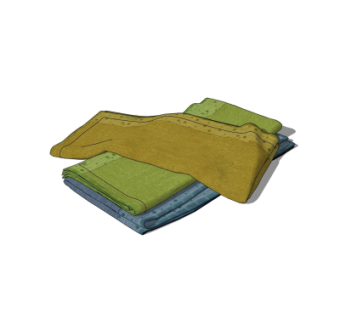 现代毛巾浴巾su模型